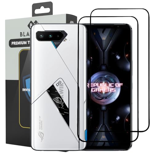 Image of Blackwik Tempered Glass Screen Protector for Asus ROG 5 with Edge-To-Edge Protector Coverage | Easy Installation Kit (Black) (Pack Of 2)