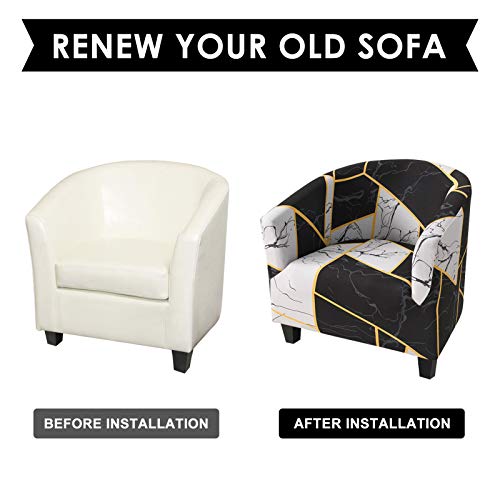Hotniu Club Chair Slipcover Tub Chair Covers For Armchairs, High Stretch Armchair Slipcover, Furniture Protector For Living Room, Removable Wing Back Covers, Geometric Tiles Armchair Covers #TOP4