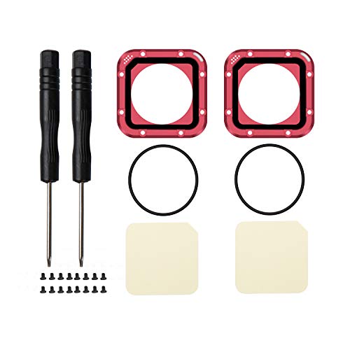 ã€2 Packã€‘ GOHIGH Lens Replacement Kits for GoPro Hero 4/5 Session Protective Lens Repair Parts Lense Protector with Tools, Red
