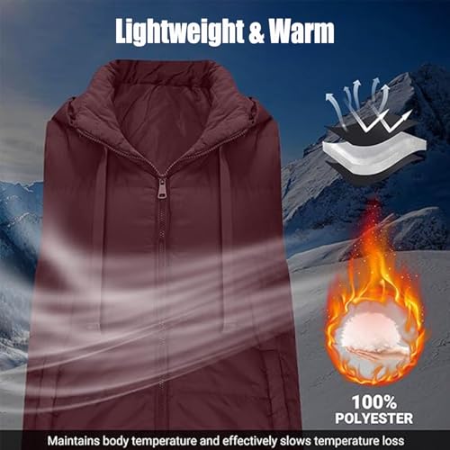 Long Puffer Vest Women Hooded Quilted Jackets Casual Sleeveless Puffy Vest Fall Winter Women's Coats, Jackets & Vests3