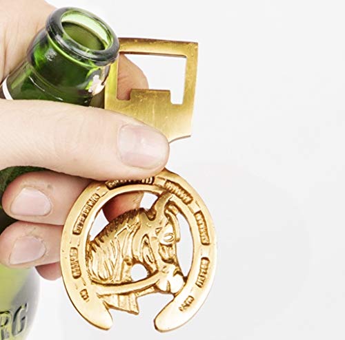 Mythrojan Horse Head Design Vintage Solid Brass Bottle Opener - 4 Inches