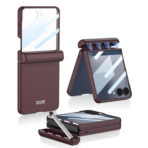 Coque Galaxy Z Flip 7 étui protection Samsung Bourgogne avec stylet