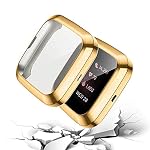RICHONE Screen Protector Case Compatible with Fitbit Versa 2 Smartwatch, All-Around TPU Plated Protective Cover Scratch Resistant Bumper Shell Accessories (Gold, Versa 2) - Image 3