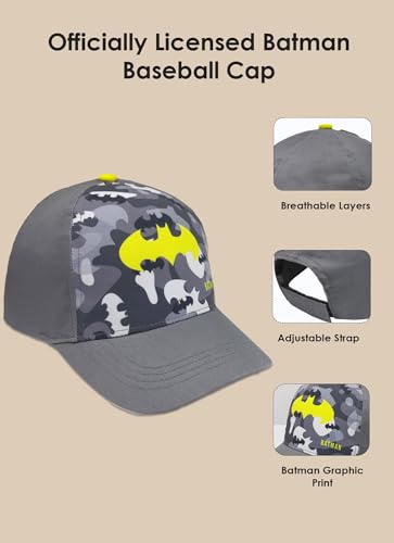 Image of Kidsville Official DC Comics Batman Cap for Kids Boys & Girls | Adjustable Closure