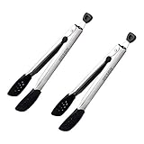 Silicone Stainless Steel Kitchen Cooking Tongs,BBQ Tong（12-Inch，2 piece）-OUSON