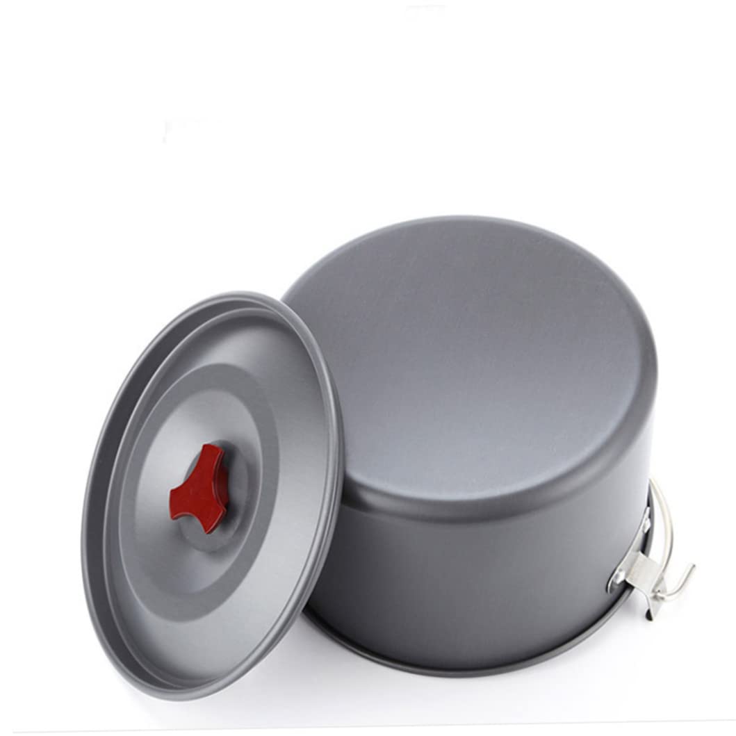 Jorzer Pentole da campeggio Pentola da campeggio con coperchio da appendere 4l rotonda portatile leggera antiruggine pentole attrezzature da cucina per self-driving Tour BBQ Picnic