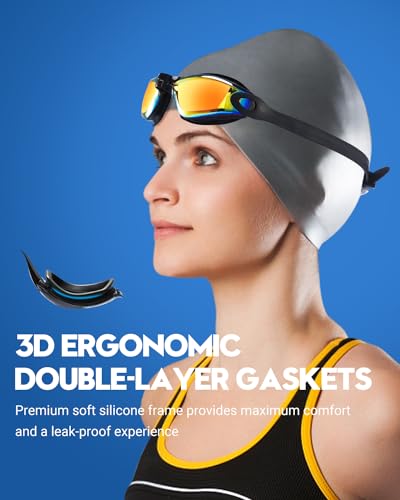 Vorshape Swim Goggles Swimming Goggles 2 Pack, Anti Fog No Leaking UV Protection Clear Vision Pool Goggles for Adult Men Women Youth — view 2