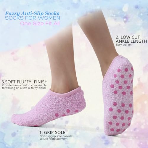 Image of 3Pairs Ankle Socks Low cut Pom Pom Fluffy Fuzzy Warm Winter Plush Slipper Socks For Women