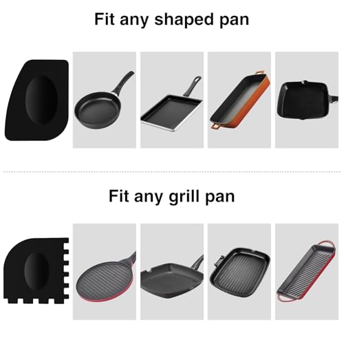 Schrubber für Gusseisenpfanne, Topfreiniger mit 2 Schabern, Kettenbürste für Geschirr, Töpfe, Pfannen, Grillplatten, Grills (Schwarz… – Ansicht 6