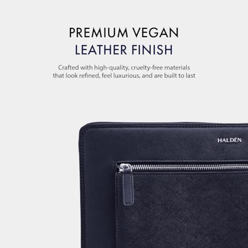 Image of HALDEN Ryden Laptop Bag, Vegan Saffiano Leather, 13L, Single Zipper, Fits 14 Inches, Unisex