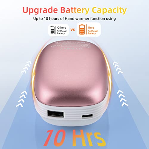 UTEBIT Elektrische Handwärmer, Camping Licht&Handwärmer&Powerbank 3 in 1, Superhelles wiederaufladbare Handwärmer, Taschenwärme mit 3 Temperatur, tragbare Taschenofen für Outdoor-Sport, Camping Rosa – Bild 8