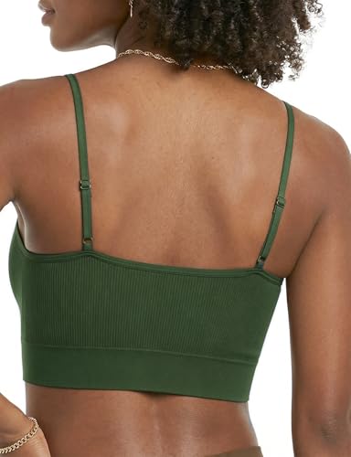 Image of ZENUTA 2PCS Women's V-Neck Padded Seamless Straps Bralette, Everyday Basic Sleeping Bra, Sports Bras for Women