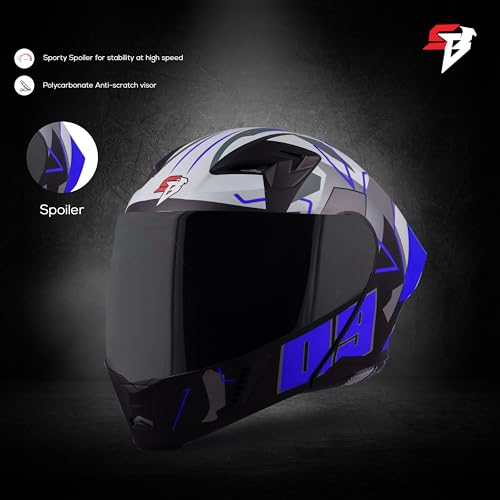 Image of Steelbird SBA-20 09 ISI Certified Flip-Up Graphic Helmet for Men and Women with Inner Chrome Sun Shield