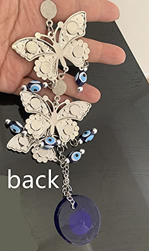 Turkish Blue Evil Eye With Butterflies Design Wall Hanging Amulet Home Office Ornament Gift ( With A Betterdecor Pouch) #TOP6