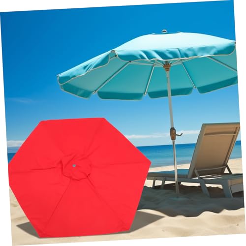 Auvent de remplacement pour parasol 2m à 6 baleines beige - 5