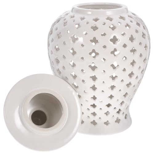 Vase en céramique blanche évidée de style européen moderne et résistant