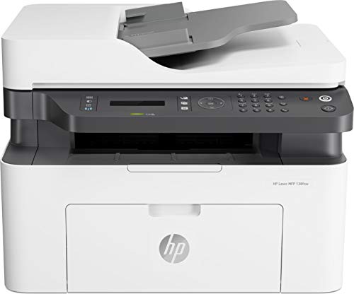 HP Laser MFP 138fnw, Wireless, Print, Copy, Scan, Fax, 40-Sheet ADF, Ethernet, Hi-Speed USB 2.0, Up to 21 ppm, 150-sheet Input Tray, 100-sheet Output Tray, Black and White, 1-Year Warranty, 4ZB91A