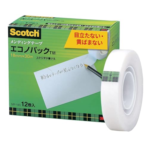 Amazon | 3M スコッチ テープ メンディングテープ 18mm×30m 小巻 12巻