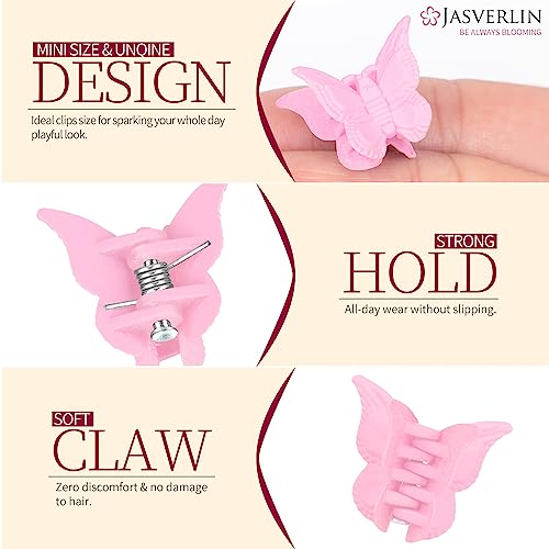 JASVERLIN Butterfly Hair Clips Colorful, Girls Cute Mini Small Hair Claw Clips - Image 4