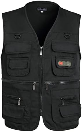 Men’s Fishing Vest Summer Outdoor Work Safari Travel Photo Vest with Multi Pockets