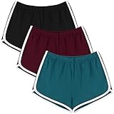 URATOT 3 Pack Running Athletic Shorts Yoga Short Pants Women Gym Dance Workout Shorts