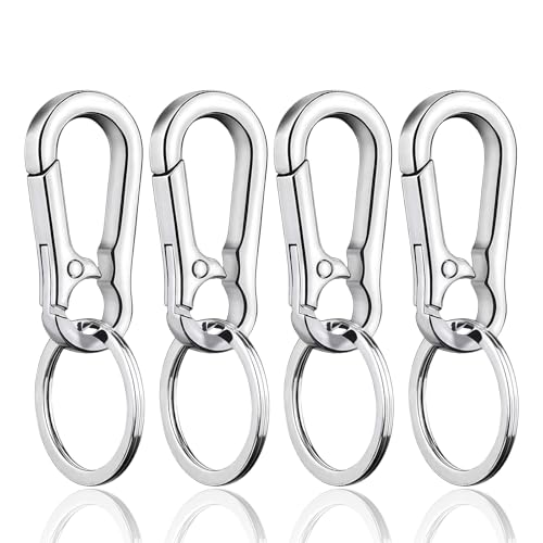 Diffaxy Llaveros de 4 piezas con resorte de, resistentes al