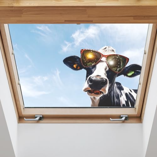 Vinilo decorativo 3D vaca negro y blanco para pared miniatura 3