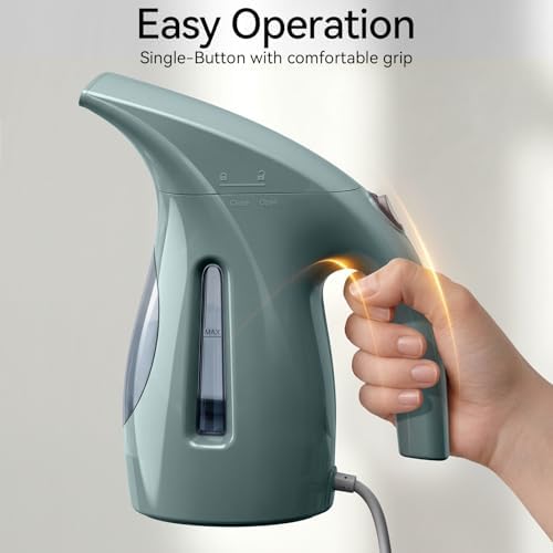 HiLIFE Steamer for Clothes, Portable Handheld Garment Wrinkle Remover, 240ml Big Capacity, 700W, Strong Penetrating Steam, for Home, Office and Travel, ONLY FOR 120V, Jade Mint — view 8