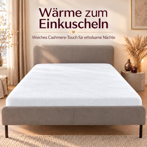 Kuscheli® - warme Spannbettlaken aus Cashmere-Touch Stoff - Verschiedene Größen und Farben - Bettlaken Jersey Fleece Biber Spannbetttuch… – Ansicht 2