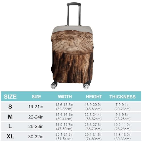 Stump of Oak Tree Printed Luggage Cover Protector, Fits 18-32 Inch Luggage2