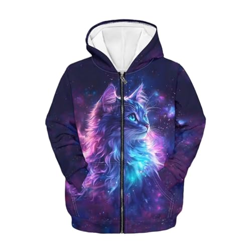 JEOCODY Full Zip Up Hoodies for Teen Girls Kids Long Sleeve Sweatshirt Jacket Size 6-16