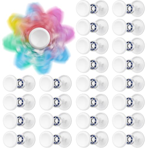 Image of NiArt Fidget Spinner Bearings with Caps 24 Pack, Chrome Steel DIY Set | Sealed Bearing Design Keeps Dust Out for Smooth Precision Spinning, Ideal for Resin Casting Projects, Stress Relief, White