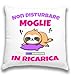Cuscino MOGLIE per compleanno donna, cuscino idea regalo natale per la Moglie - (Con imbottitura 38x38) moglie in ricarica