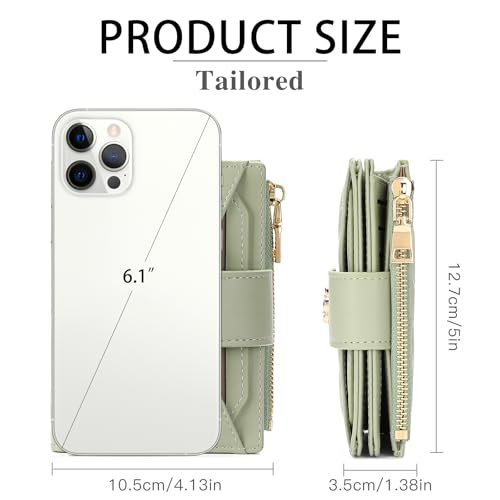 Image of RNIEGA Small Wallets for Women Leather Bifold Wallet Women RFID Blocking Purse Credit Card Holder with 15 Card Slots and ID Window Coin Pocket