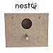 nestQ Nest für Wellensittiche mit Spänen für das Bett, Zuchthaus aus Holz für Vögel, mit Haken für Vogelkäfige, 19 cm x 15 cm x 13,5 cm