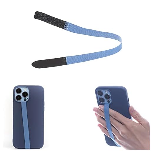 TFY Non-Slip Elastic Hand Strap Holder for Smartphones Blue 2 pcs