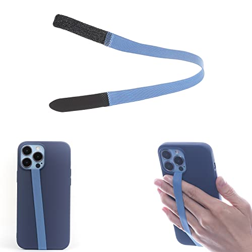 TFY Elastic Phone Strap Universal Slim Hand Finger Grip Non-slip Cell Phone Holder fit Most Smartphones Case - 2 Pieces (Blue)