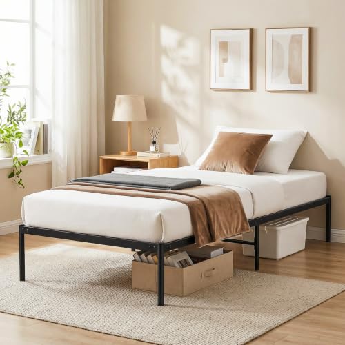 Cama metálica Autrfso con somier de láminas, marco 90x190 / 140x190 / 160x200 cm, capacidad 250 kg, 30 cm de almacenamiento