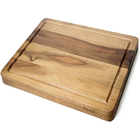 Large Acacia Cutting Board - 17" x 13.5" x 1.5" inch - Juice Groove Reversable With Cut Out For Cheese & Crackers Or Charcuterie - Wooden Serving Platter - Thick - Wooden Butcher Block - Extra Large Cover