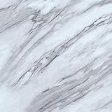 VaryStyle 18-Pack Grey/White Marble Peel and Stick Vinyl Flooring Self Adhesive Vinyl Floor Tiles Peel and Stick Waterproof Basement Flooring Tile Removable Stick on Floor Tile for Kitchen Living Room