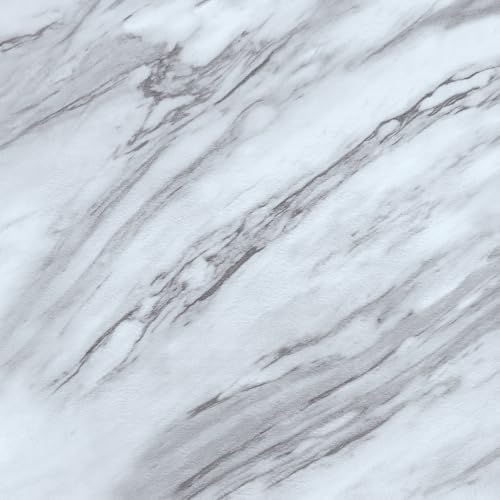 VaryStyle 6 láminas de vinilo para suelo de mármol gris/blanco, azulejos impermeables para baño, azulejos de suelo de baño de 12 x 12 pulgadas, azulejos autoadhesivos temporales para cocina y