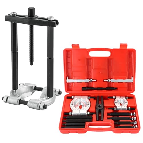Image of DASBET 14PCS Bearing Separator Puller Set 2" and 3" Splitters Remove Bearings Kit, Heavy Duty 5 Ton Capacity Bearing Separator Wheel Hub Axle Puller Set (Red)