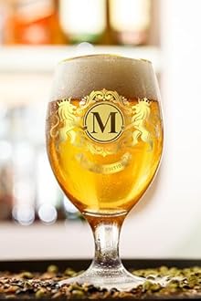 CROWNLY CRYSTAL® Personalised Beer Glass Gifts for Men Gift for Him Boyfriend Pint Glasses Grandad Birthday Gifts Dad Uncle Brother Husband Glass Set (M)