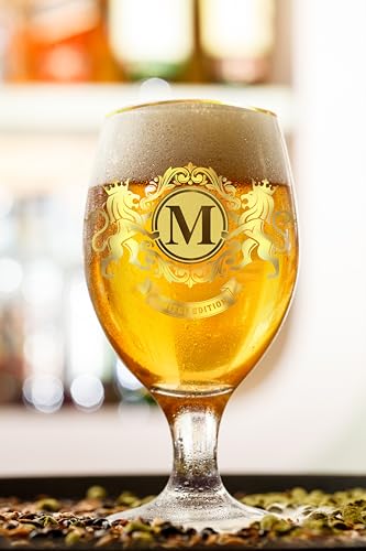 Personalised Beer Glass Gifts for Men Gift for Him Boyfriend Pint Glasses Grandad Birthday Gifts Dad Uncle Brother Husband Glass Set (M)