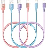 iPhone Charger 10ft 3Pack Lightning Cable Apple MFi Certified Durable Colorful Kawaii Nylon Braided USB Fast Charging Cord for iPhones 14 13 12 11 Pro MAX Xs XR SE X 8 7 6 5 S Plus iPod