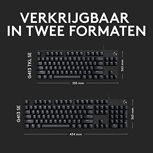 Logitech G413 TKL SE Mechanisch Gaming Toetsenbord - Compact, Pan Nordic QWERTY indeling - Zwart - Afbeelding 4