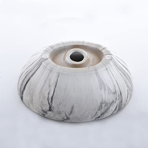 Oval Bathroom Vessel Sink Bowl -Hlblfy 16"X13" Black White Marble Coated Porcelain Ceramic Vessel Vanity Sink Art Basin& Black Faucet Comb #TOP5