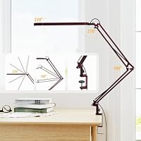 SKYLEO Schreibtischlampe LED – Schreibtisch Lampe – 5 Farbmodi x 11 Helligkeitsstufen – Verstellbarer Schwenkarm – Timmer und Speicherfunktion – 12W Desk Lamp – Rot – Ansicht 4