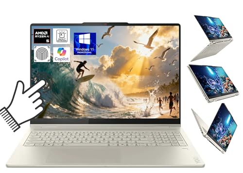 Image of Lenovo Yoga 7 2-in-1 Laptop 16 inch 2K Touchscreen, AMD Ryzen AI 5 340 Up to 4.8GHz, AMD Radeon 840M, 16GB LPDDR5X, 1TB SSD, WiFi 7, Backlit KB, Fingerprint, Windows 11 Pro W /BWE Accessorie