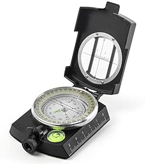 Eyeskey Tactical Survival Compass with Lanyard & Pouch | Waterproof & Impact Resistant | Lensatic Sighting Compass for Hiking (Black)